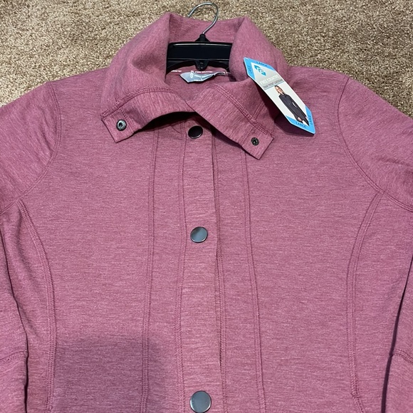 Free Country Mauve Luxe Fleece snap front cardigan size L - Picture 4 of 9